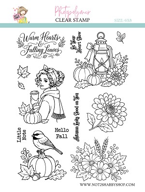 Warm hearts & Falling leaves 6X8 Clear Stamp Set - N2S